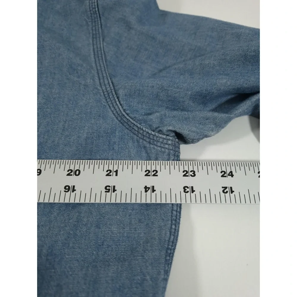 Polo Ralph Lauren Shirt Mens L Blue Denim Long Sleeve Button Up Workwear